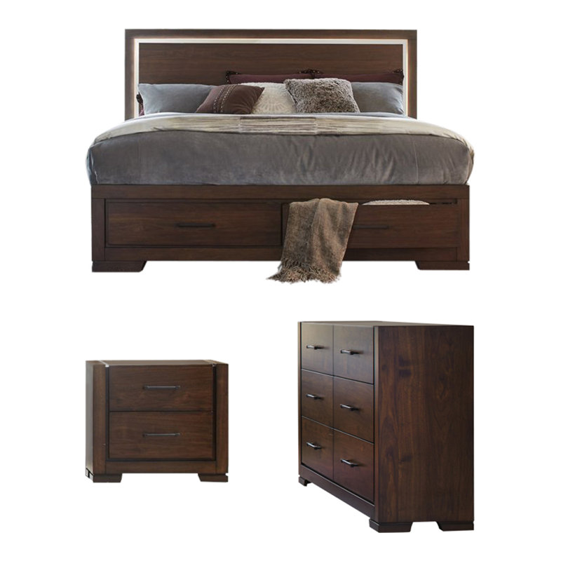 Wrought Studio Kimbrough Storage Queen Platform Configurable Bedroom